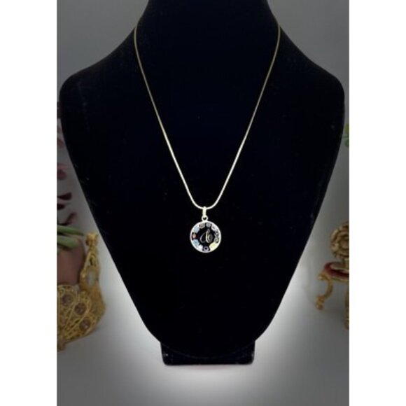 Vintage Antica Murrina Murano Millefiori Initial C Gold Tone  17" Long - Picture 5 of 8